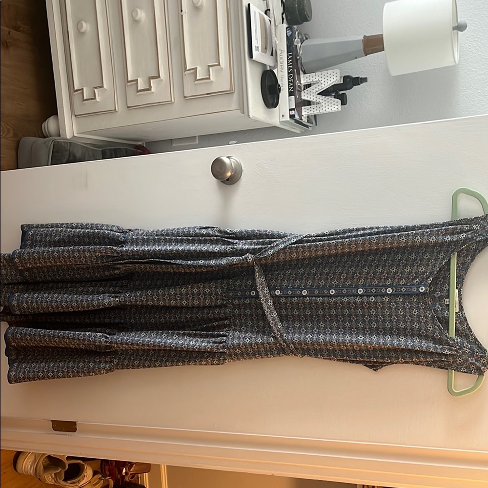 Max Studio Blue and White Patterned Dress